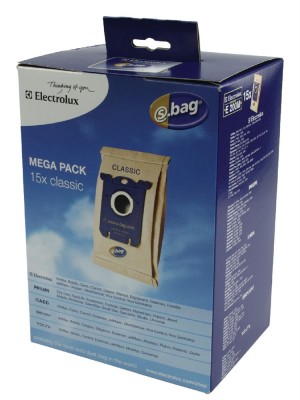 Бумажные пылесборники Electrolux E200M для пылесосов ELECTROLUX, PHILIPS, Тип S-bag (15 штук, e200x3) 