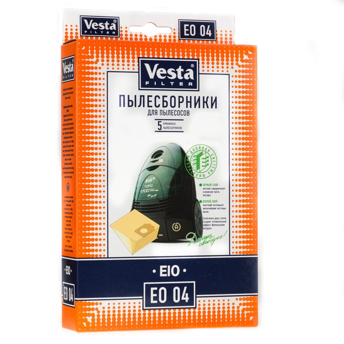 Бумажные пылесборники Vesta Filter EO 04 для пылесосов EIO, BORK .