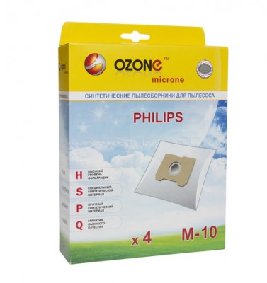 Синтетические мешки-пылесборники Ozone M-10 microne для пылесосов PHILIPS  тип HR 6947 