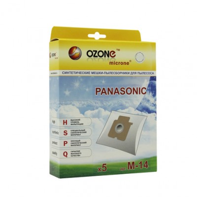 Синтетические мешки-пылесборники Ozone M-14 microne для пылесосов PANASONIC 