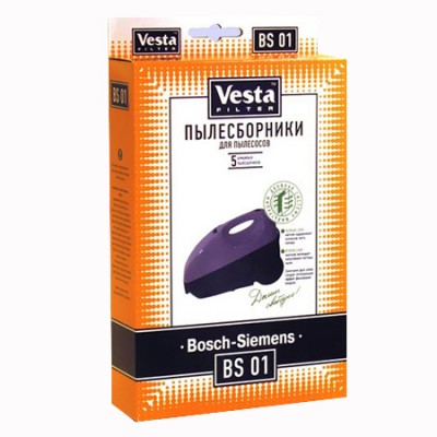 Бумажные пылесборники Vesta Filter BS 01 для пылесосов BOSCH, SIEMENS Мешки для пылесосов VESTA FILTER BS 01 из специальной двухслойной фильтровальной целлюлозы (бумаги) для пылесосов BOSCH, SIEMENS.
Мешки-пылесборники VESTA FILTER BS 01 являются двухступенчатым фильтром из экологически чистой целлюлозы. Обеспечивают максимальную безопасность Вашего пылесоса и чистоту воздуха в помещении. В комплектацию упаковки входит 5 бумажных пылесборников.