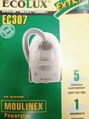 Бумажные пылесборники Ecolux EC307 для MOULINEX powerstar 