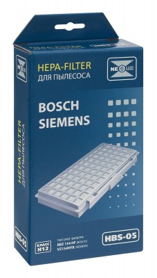 HEPA фильтр Neolux HBS-05 тип BBZ154HF Фильтр HEPA Neolux HBS-05 для пылесосов BOSCH. Тип оригинального фильтра BBZ154HF. Фильтр Neolux обеспечивает высокоэффективную очистку воздуха. HEPA-фильтр рекомендуется заменять один-два раза в год - в зависимости от интенсивности эксплуатации.