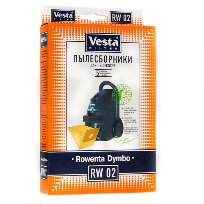 Бумажные пылесборники Vesta Filter RW 02 для пылесосов ROWENTA - купить ...