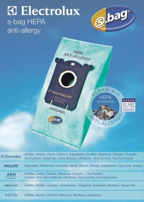 Синтетические пылесборники Electrolux E206 с антиаллергенной пропиткой Тип S-bag 